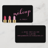 グラマモダンーエレガントラス黒、口紅 名刺 (正面/裏面)