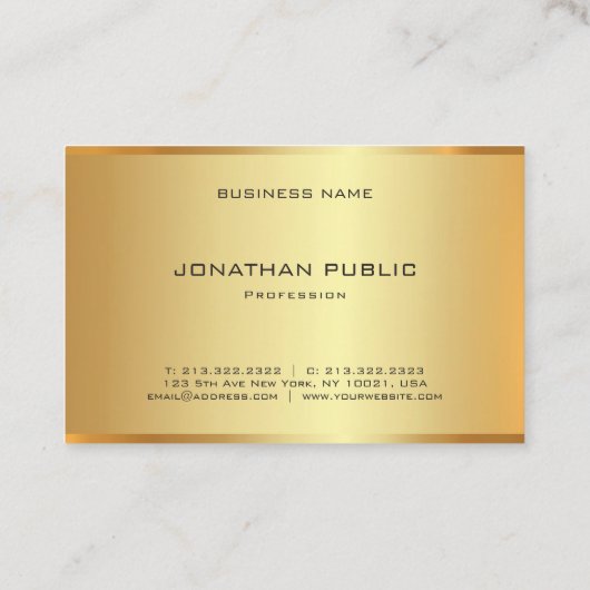 グラマモダンーフェイク金ゴールドエレガントテンプレートトレンディー 名刺 (裏面)