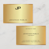グラマモダンーフェイク金ゴールドエレガントテンプレートトレンディー 名刺 (正面/裏面)