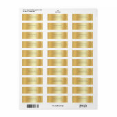 グラマモダンーフェイク金ゴールドエレガント差出人住所 ラベル (フルシート)