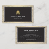 グラマモダンー不動産仲介業者実在、エテート金ゴールド/黒 名刺 (正面/裏面)