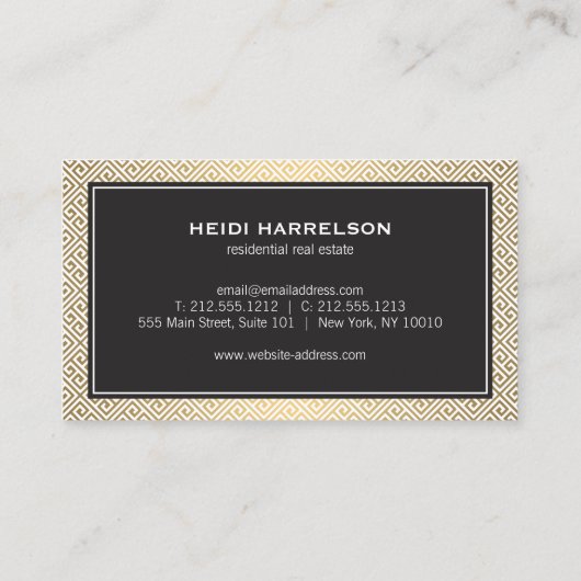 グラマモダンー不動産仲介業者実在、エテート金ゴールド/黒 名刺 (裏面)