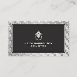 グラマモダンー不動産仲介業者、エテ実在ートシルバー/ブラック 名刺