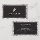 グラマモダンー不動産仲介業者、エテ実在ートシルバー/ブラック 名刺 (正面/裏面)