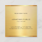 グラマモダンー金ゴールドプロフェッショナルエレガントテンプレート スクエア名刺 (裏面)
