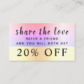 グラマラガーリースグラデーション金ゴールドグリッタートレンディーブラック 割引カード (正面)