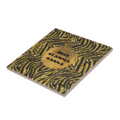 グラマラスおばあちゃん金ゴールドブラックアニマルプリントグラムマ タイル (側面)