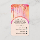 グラマラスきらきら光る虹色グリッタードリップ爪、 ネイルテック 名刺 (裏面)