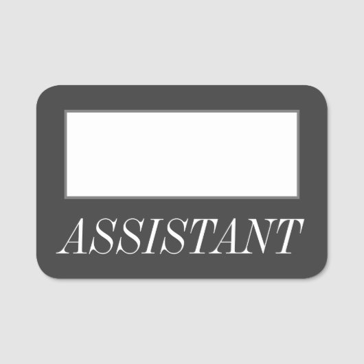 グラマラスで豪華な「ASSISTANT」の名前タグ 名札 (正面)