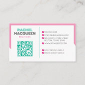 グラマラスとガーリーレトロアポップ・アートのート美しいサロン 名刺 (裏面)