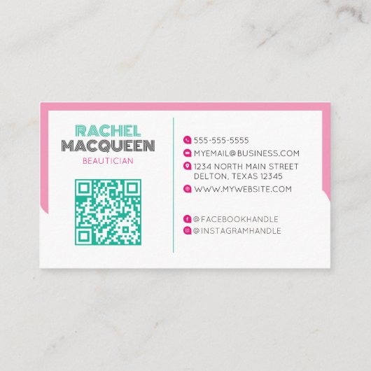 グラマラスとガーリーレトロアポップ・アートのート美しいサロン 名刺 (裏面)