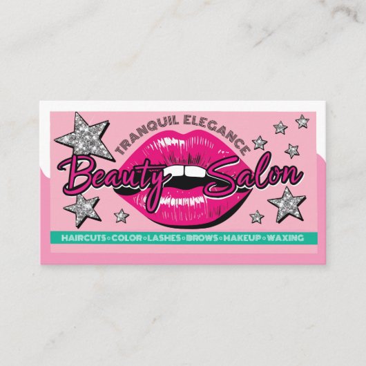 グラマラスとガーリーレトロアポップ・アートのート美しいサロン 名刺 (正面)