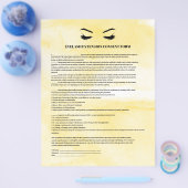 グラマラスなイエローアイラッシュエクステンションの同意型枠 チラシ (シングル)