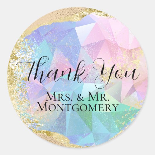 グラマラスなオパール宝石と金ゴールド ラウンドシール (正面)