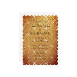 グラマラスなグリジー金ゴールドグリッター結婚式招待状 招待状