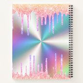 グラマラスなグリッターメルトホログラフィック名 ノートブック (裏面)