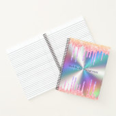 グラマラスなグリッターメルトホログラフィック名 ノートブック (内部)