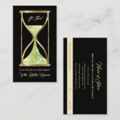 グラマラスなグリーングリッター砂時計の髪とメイクアップ 予約カード (正面/裏面)