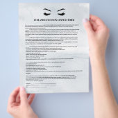 グラマラスなグレーアイラッシュエクステンション同意型枠 チラシ (手)