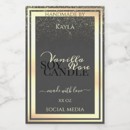 グラマラスなグレー製品の包装ラベル金ゴールドフレーム フードラベル