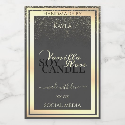 グラマラスなグレー製品の包装ラベル金ゴールドフレーム フードラベル (シングルラベル)