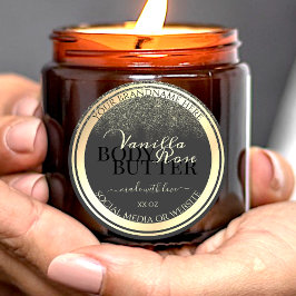 グラマラスなグレー製品の包装ラベル金ゴールドフレーム ラウンドシール