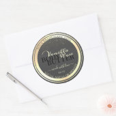 グラマラスなグレー製品の包装ラベル金ゴールドフレーム ラウンドシール (封筒)