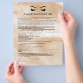 グラマラスなコーヒーまつげ延長の同意型枠 チラシ (手)