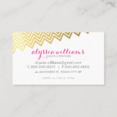 グラマラスなシェブロンスタイリッシュ模様の光沢のある金ゴールド箔 名刺 (裏面)