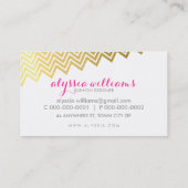 グラマラスなシェブロンスタイリッシュ模様の光沢のある金ゴールド箔 名刺 (裏面)