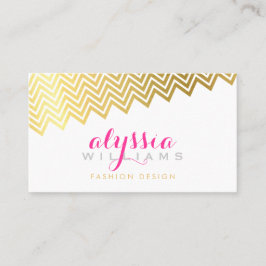 グラマラスなシェブロンスタイリッシュ模様の光沢のある金ゴールド箔 名刺