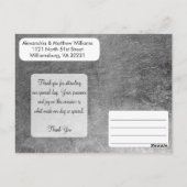 グラマラスなシックフェイクなシルバーフローラありがとう ポストカード (裏面)