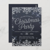 グラマラスなシルバーとブルーの輝くクリスマスパーティー ポストカード (正面/裏面)