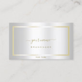 グラマラスなシルバーエフェクトと金ゴールドフレームエレガント 名刺 (正面)