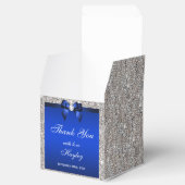 グラマラスなシルバーシークインズブルーボウダイヤモンド フェイバーボックス (オープン)