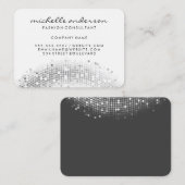 グラマラスなシルバーシークインホワイトグレー 名刺 (正面/裏面)