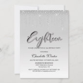 グラマラスなシルバーダイヤモンド18thバースデーパーティー 招待状 (正面)