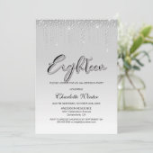 グラマラスなシルバーダイヤモンド18thバースデーパーティー 招待状 (スタンド正面)