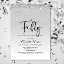 グラマラスなシルバーダイヤモンド50thバースデーパーティー