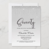 グラマラスなシルバーダイヤモンド70thバースデーパーティー 招待状 (正面)