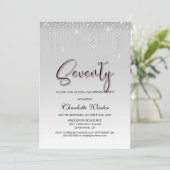 グラマラスなシルバーダイヤモンド70thバースデーパーティー 招待状 (スタンド正面)