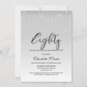 グラマラスなシルバーダイヤモンド80thバースデーパーティー 招待状 (正面)