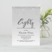 グラマラスなシルバーダイヤモンド80thバースデーパーティー 招待状 (スタンド正面)