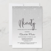 グラマラスなシルバーダイヤモンド90thバースデーパーティー 招待状 (正面)