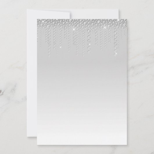 グラマラスなシルバーダイヤモンド90thバースデーパーティー 招待状 (裏面)