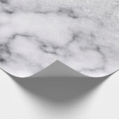 グラマラスなシルバーホワイトグリッター大理石グラデーション ラッピングペーパー (角)