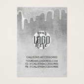 グラマラスなシルバー厚いグリッタードリップスロゴのイヤリング (裏面)