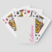 グラマラスなシンプルグレイはっきりしたシェブロン トランプ (裏面)