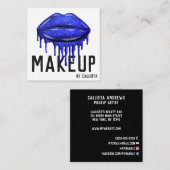 グラマラスなスパークリーグリッタードリップスリップメイクアップ スクエア名刺 (正面/裏面)