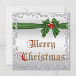 グラマラスなダイヤモンドとシルキーサッシュボークリスマス 招待状